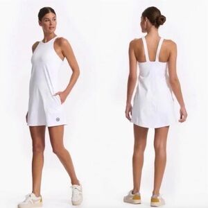 Vuori Volley Dress White Pickelball Tennis Dress VW604 Built in Bra